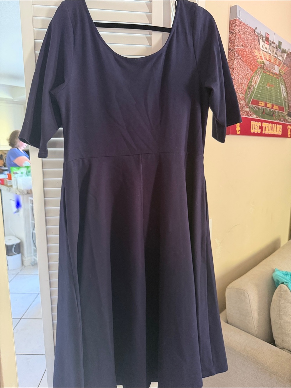City Chic Navy Scoop Neck Dress - Picture 4 of 4